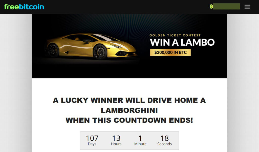lottery to win a lambo on freebitco.in