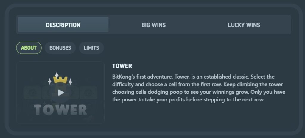 bitkong tower game description