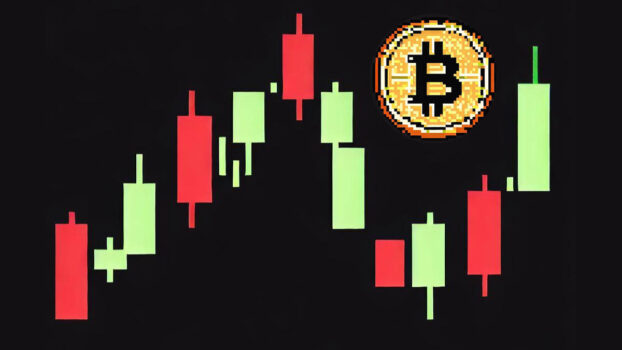 candlestick chart of bitcoin price to illustrate bitcoin investing