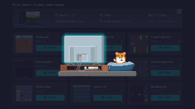 hamster playing to illustrate rollercoin mini-games strategies