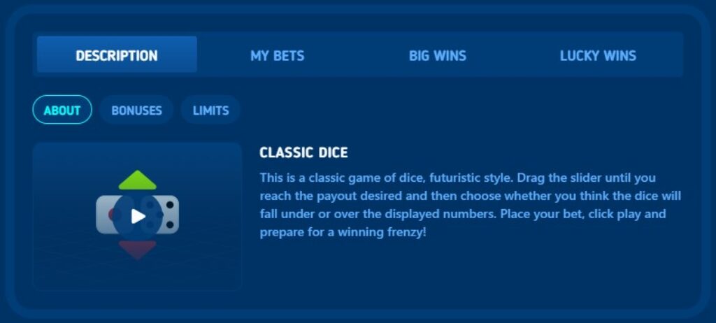 classic dice rules on lucky dice