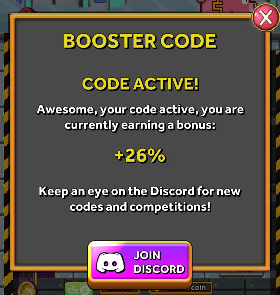bitcoin miner discord booster code