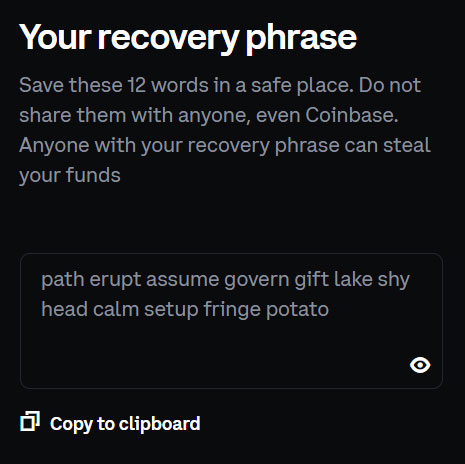 crypto wallet recovery phrase