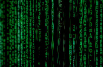 binary code in a matrix like layout to illustrate crypto wallet passphrases