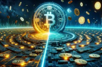 illustration of a bitcoin halving event