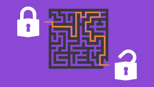 a maze with locks to illustrate how to unblock websites